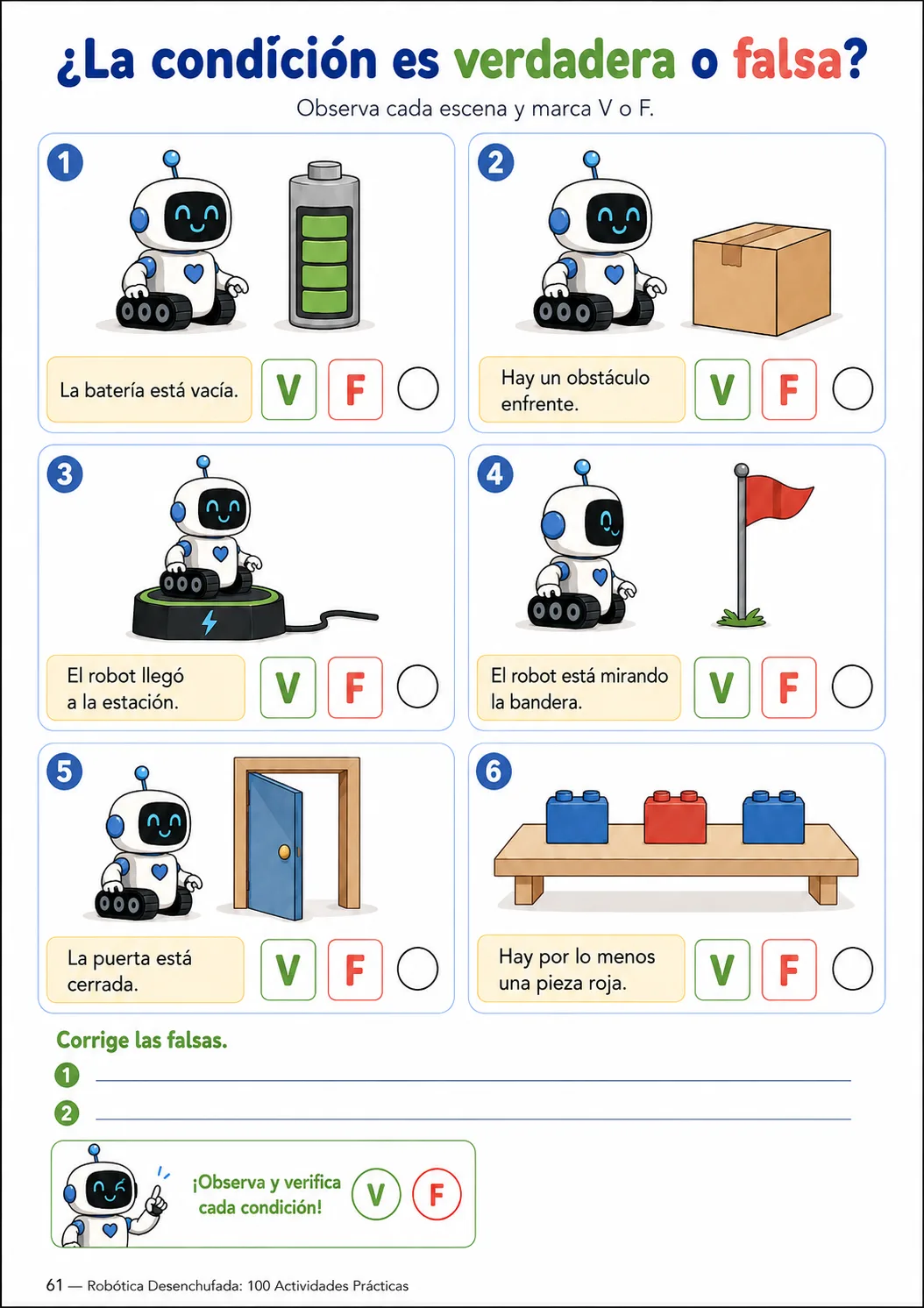 Actividad: instrucciones para guiar al robot paso a paso